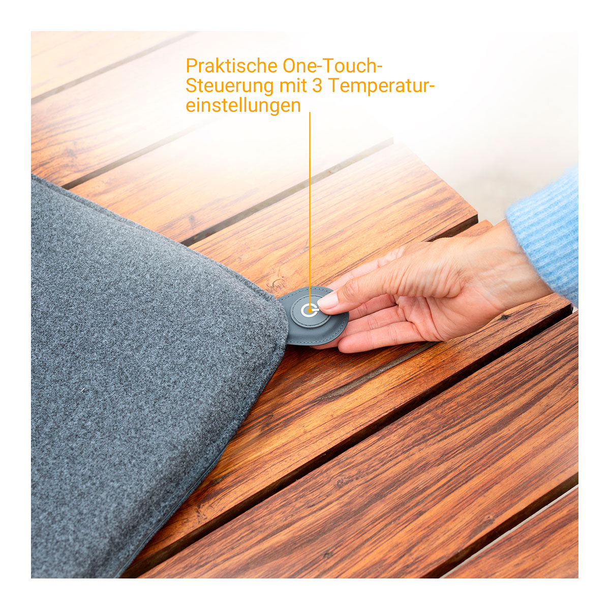 Outdoor Sitzheizkissen OL 600 grau, inkl. Powerbank