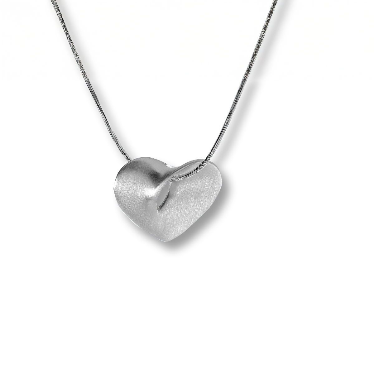 Kettenanhänger Herz gedreht, mit Kette Kettenanhänger Herz gedreht, mit Kette