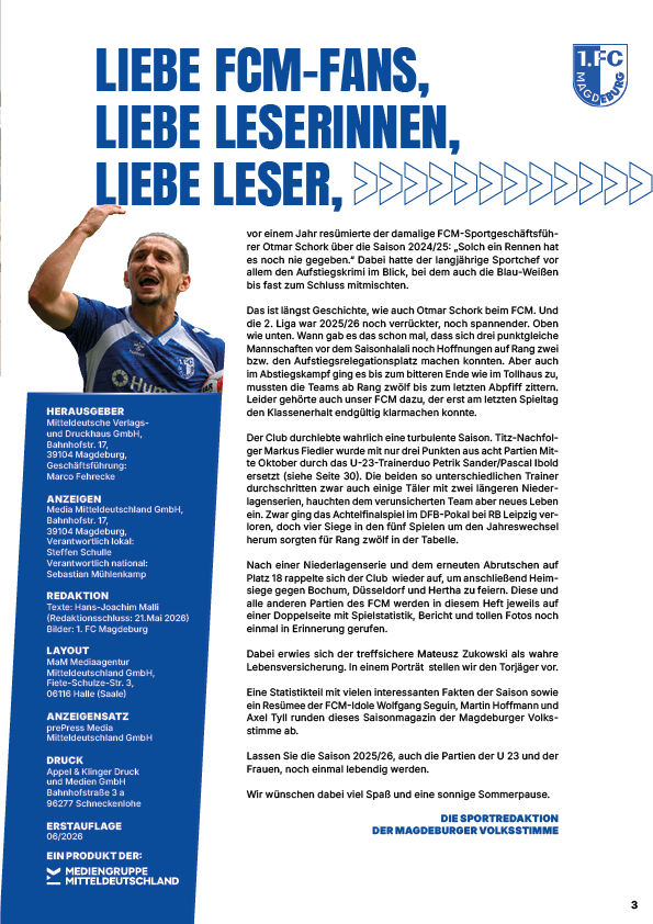 1. FCM - Das große Saisonmagazin 2025/26