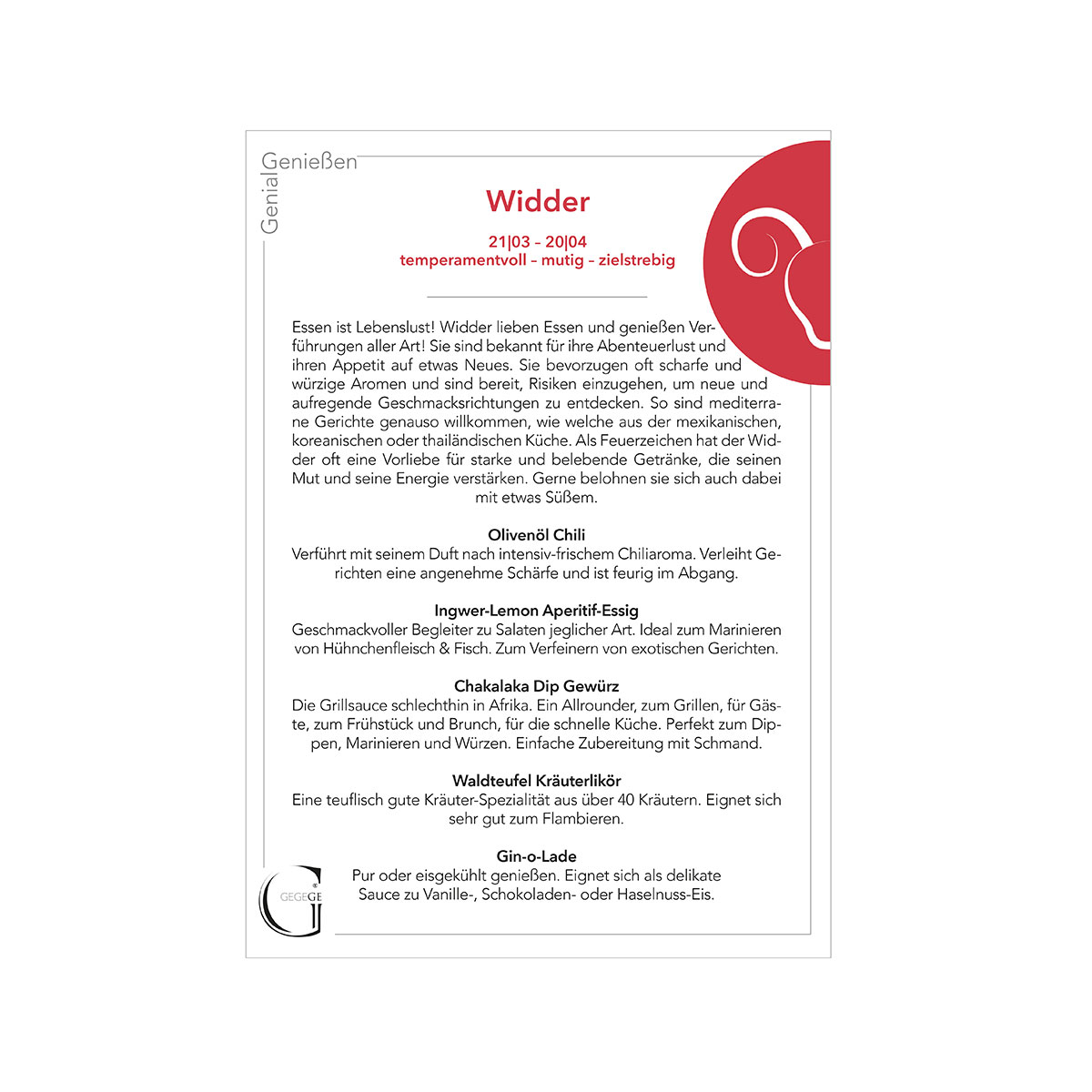 Geschenk-Set Sternzeichen Widder