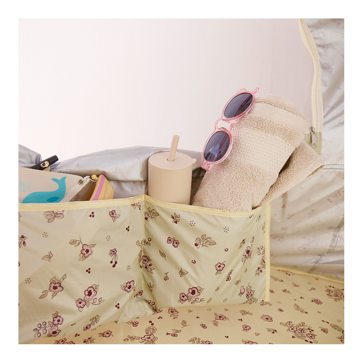 Pop Up Strandmuschel VINTAGE FLOWERS mit UV Schutz