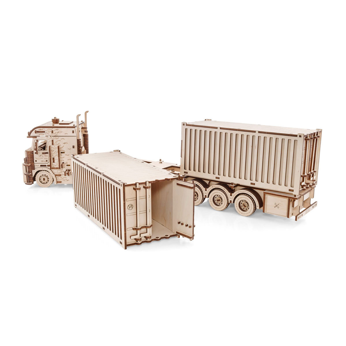 3D-Holzpuzzle Road King LKW mit Container