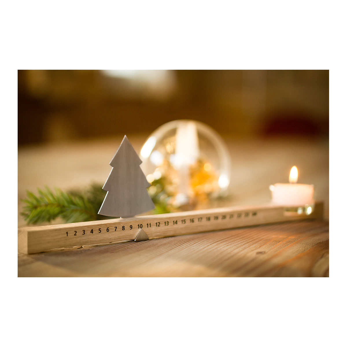 Adventsleiste, Eiche, Metall