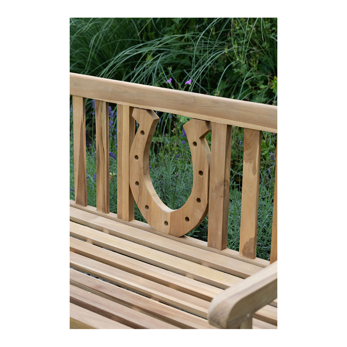 Teak-Gartenbank Hufeisen