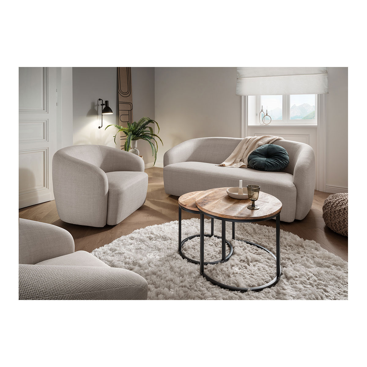  Couchtisch 2er Set Fermo Mango natur