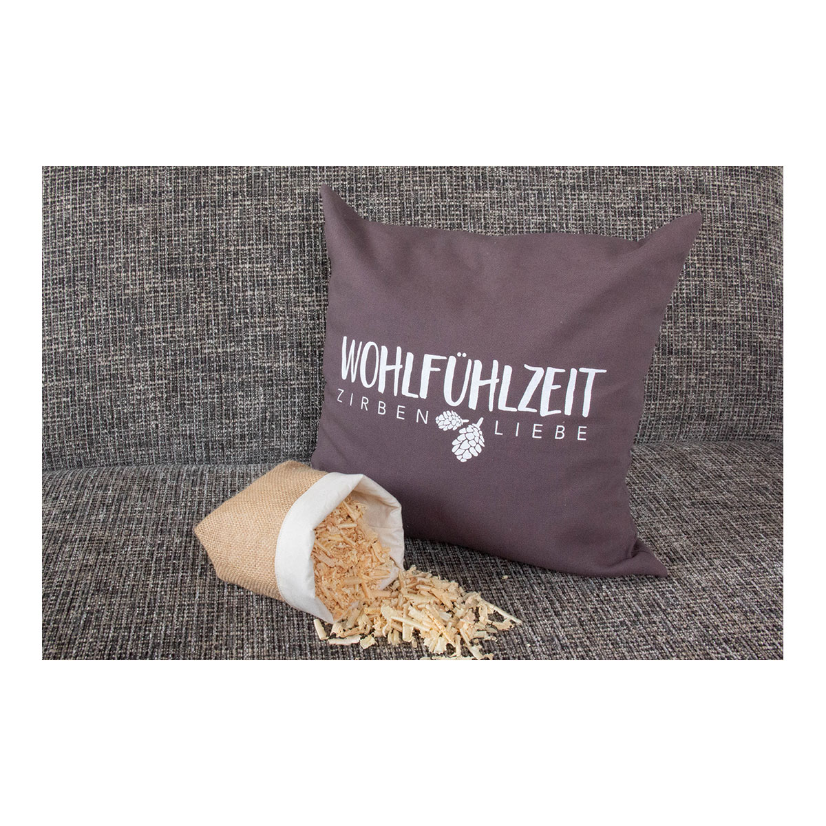 Kissen Wohlfühlzeit Anthrazit