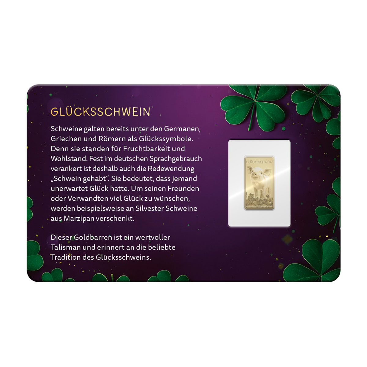 Goldplättchen Glücksschwein Goldplättchen Glücksschwein