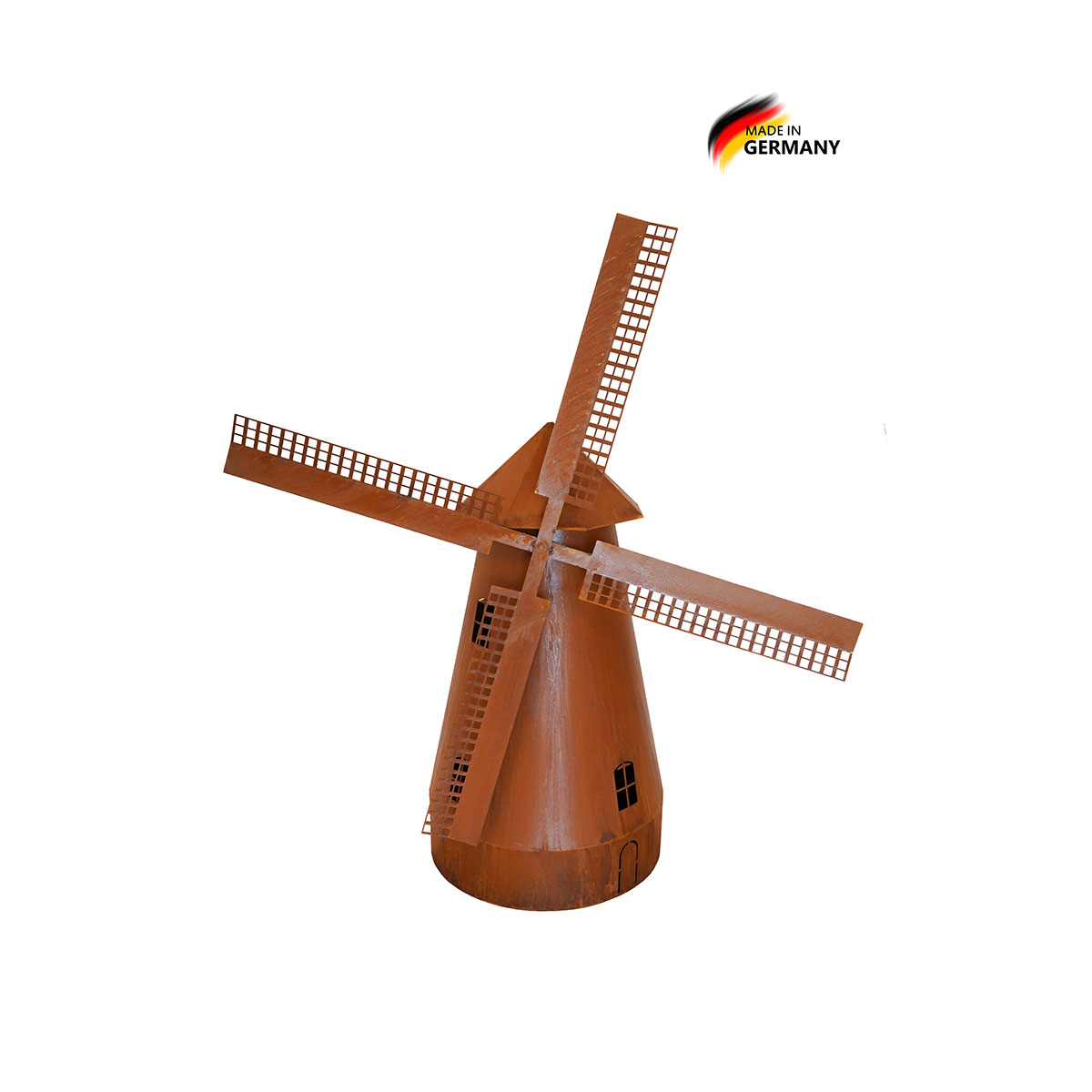  Drehbare Windmühle, Edelrost, inkl. Beleuchtung