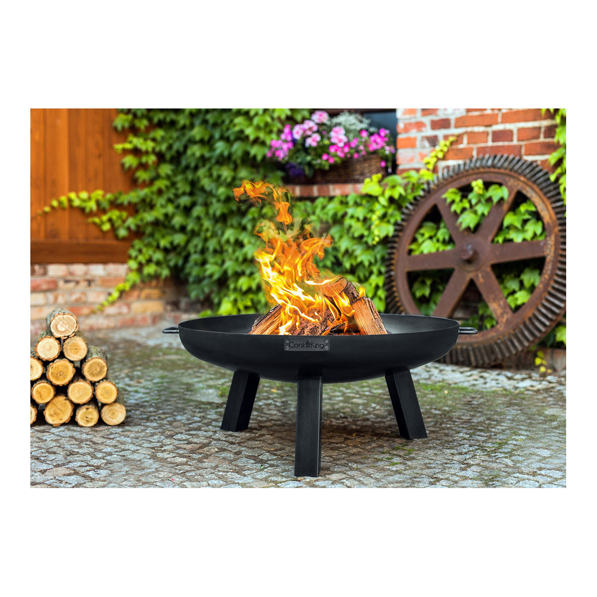 Feuerschale Connecticut rund mit Griffen - Ø 60 cm
