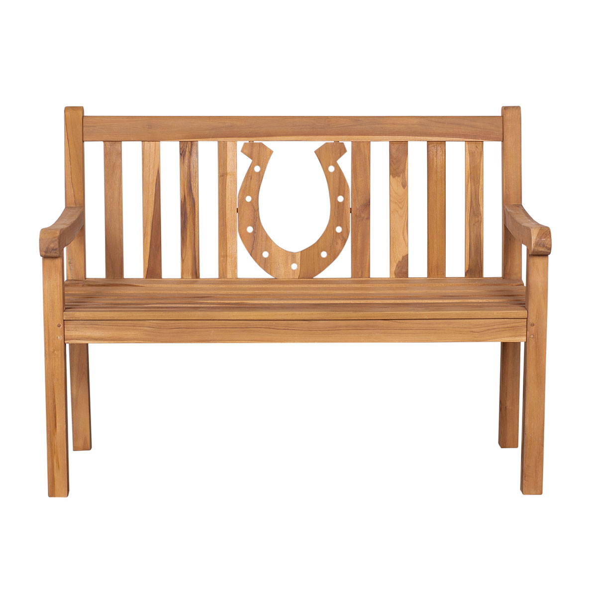 Teak-Gartenbank Hufeisen