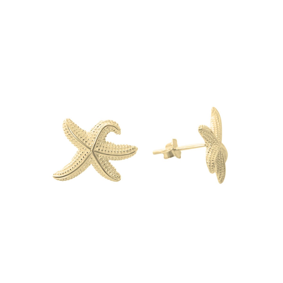 Ohrstecker Seestern, 18k vergoldetes Silber