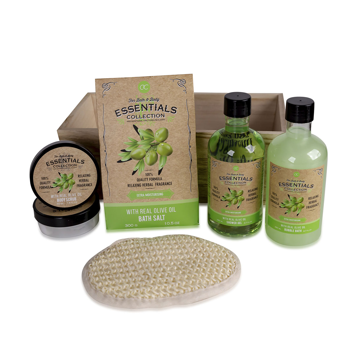 Geschenkset Olive im Holzkorb