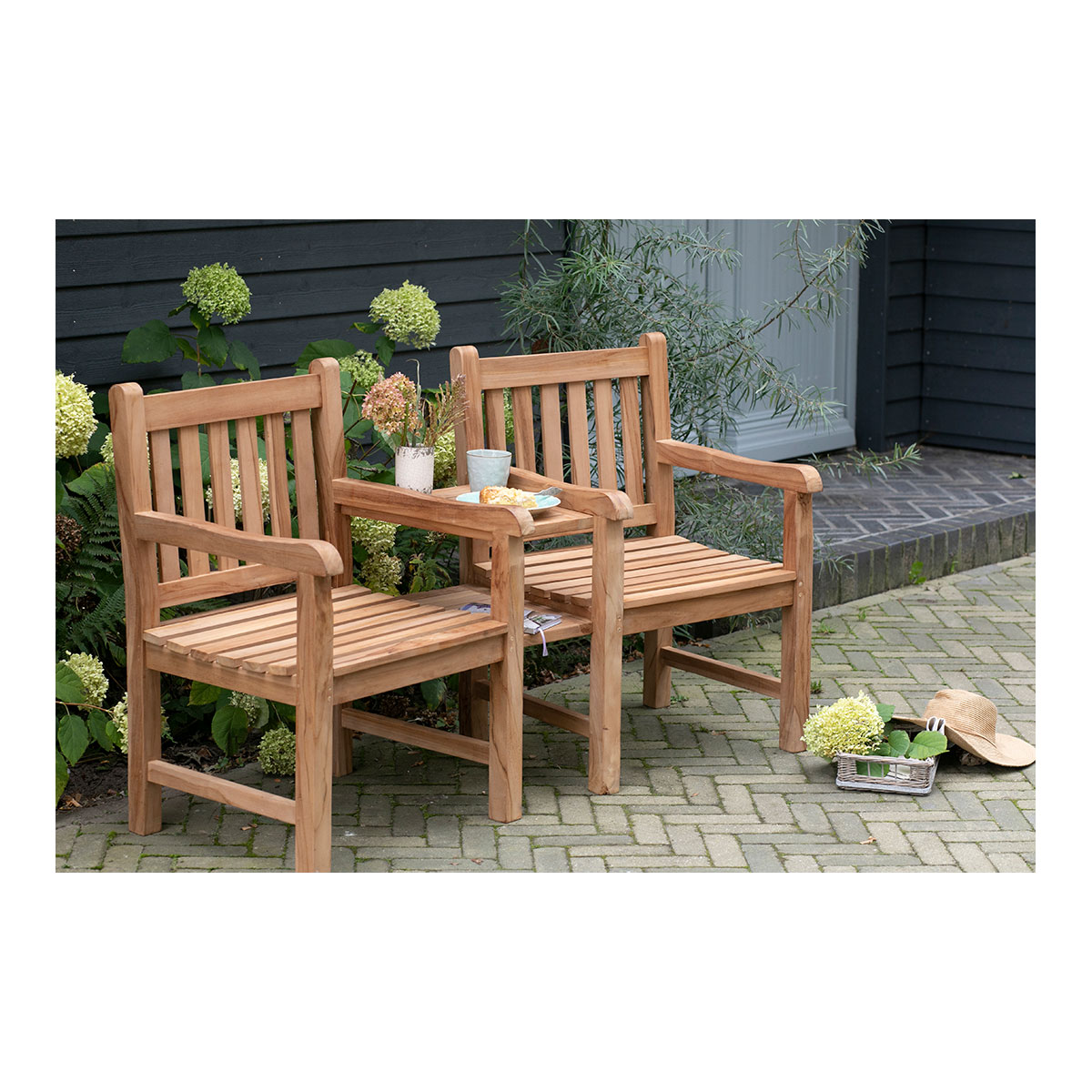  Teak-Gartenbank Feierabend