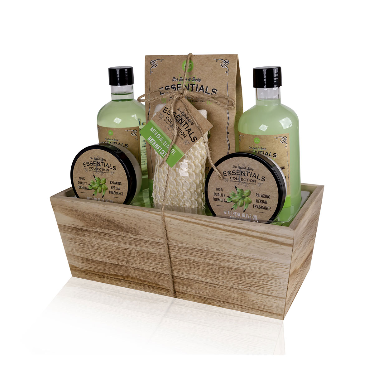 Geschenkset Olive im Holzkorb