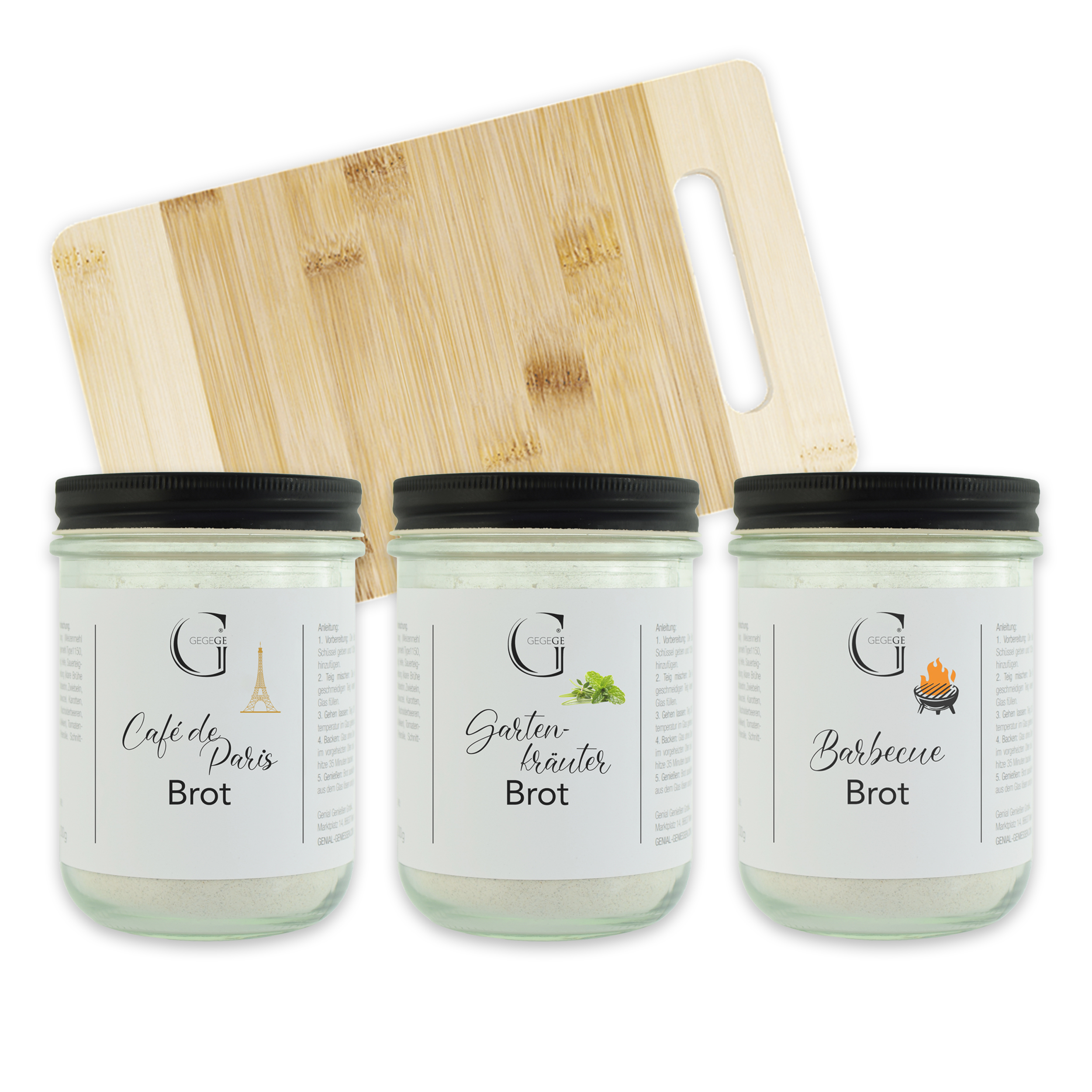 Geschenk-Set Brot im Glas inkl. Brett