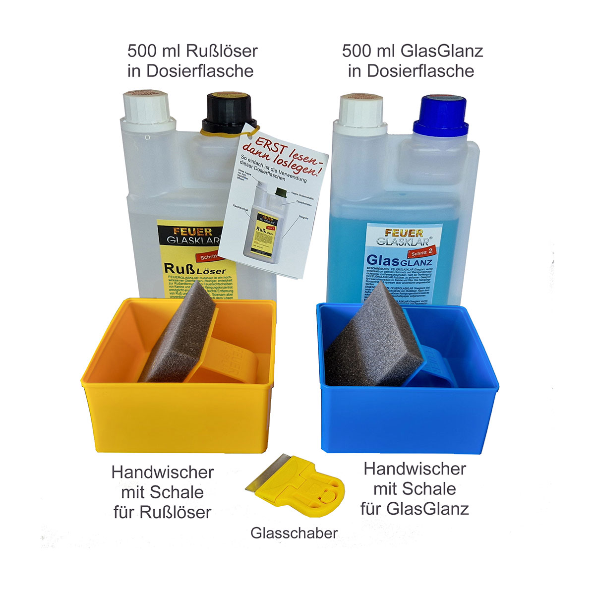 Kaminscheiben-Reinigungs-Set, Haushalts-Box